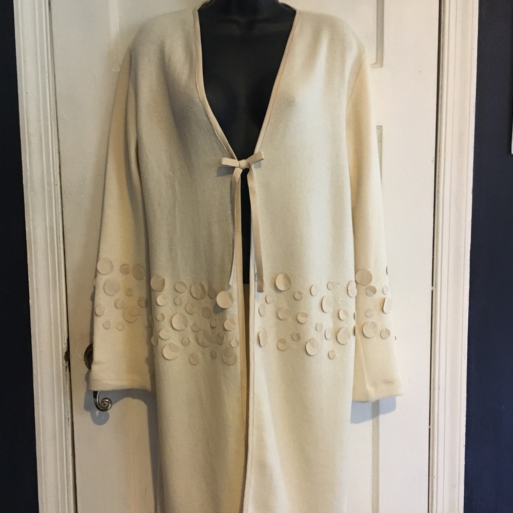 Andrea Roseti Wool Duster with Leather Accents